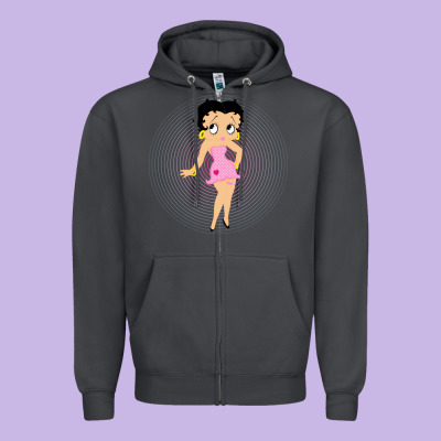 Betty Boop Zipper Hoodie Designed By Artisfamous
