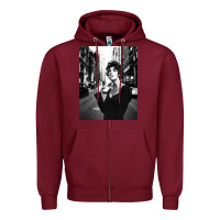 Burgundy linda evangelista fashion model Zipper Hoodie - artisFamous