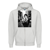 Dove Grey linda evangelista fashion model Zipper Hoodie - artisFamous