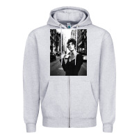 Heather Grey linda evangelista fashion model Zipper Hoodie - artisFamous