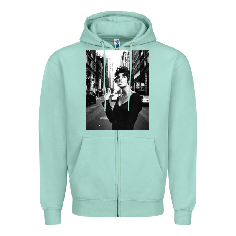 Linda Evangelista Fashion Model Zipper Hoodie by artisFamous | Teevron