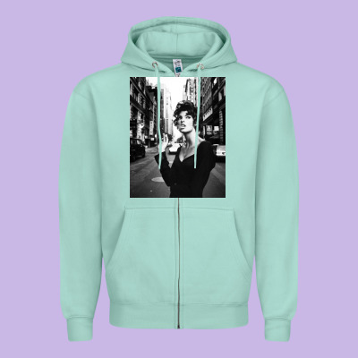Linda Evangelista Fashion Model Zipper Hoodie Designed By Artisfamous