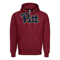Burgundy university of pittsburgh Zipper Hoodie - artisFamous
