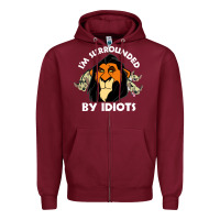 Burgundy surrounded by idiots book Zipper Hoodie - artisFamous