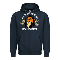 Navy surrounded by idiots book Zipper Hoodie - artisFamous