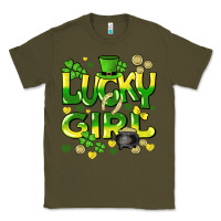 Army Green lucky girl st. patricks day Classic Tee - HowdyJamesFarm