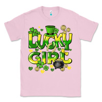 Bubblegum Pink lucky girl st. patricks day Classic Tee - HowdyJamesFarm