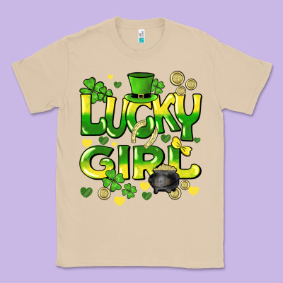 Lucky Girl St. Patricks Day Classic Tee Designed By Howdyjamesfarm