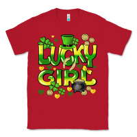 Red lucky girl st. patricks day Classic Tee - HowdyJamesFarm