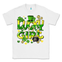 White lucky girl st. patricks day Classic Tee - HowdyJamesFarm
