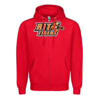 Red rit athletics Zipper Hoodie - artisFamous