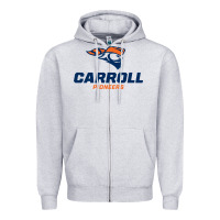Heather Grey carroll university pioneers Zipper Hoodie - artisFamous