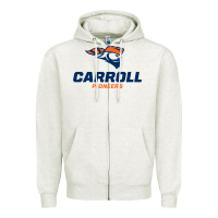 Oatmeal Heather carroll university pioneers Zipper Hoodie - artisFamous