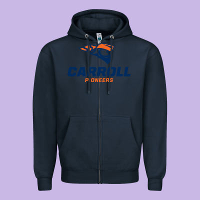 Carroll University Pioneers Zipper Hoodie Designed By Artisfamous