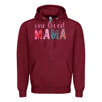 Burgundy one loved mama Zipper Hoodie - JahusDesignShop
