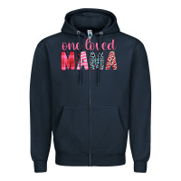 Navy one loved mama Zipper Hoodie - JahusDesignShop