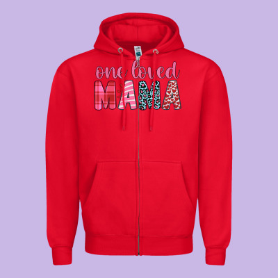 One Loved Mama Zipper Hoodie Designed By Jahusdesignshop