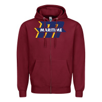 Burgundy massachusetts maritime academy Zipper Hoodie - artisFamous