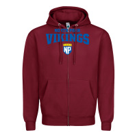 Burgundy north park university Zipper Hoodie - artisFamous