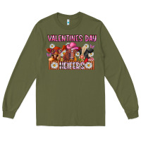 Army Green valentines day heifers Long Sleeve Tee - CowhideDigitalArt