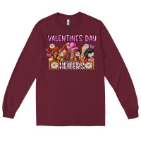 Burgundy valentines day heifers Long Sleeve Tee - CowhideDigitalArt