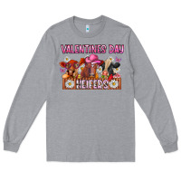 Heather Grey valentines day heifers Long Sleeve Tee - CowhideDigitalArt