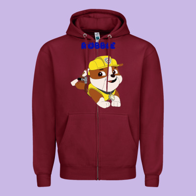 Rubble Zipper Hoodie Designed By Artisfamous