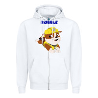 White rubble Zipper Hoodie - artisFamous