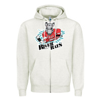 Oatmeal Heather albany river rats Zipper Hoodie - artisFamous