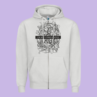 ı'm Not Complicated Zipper Hoodie Designed By Artisfamous