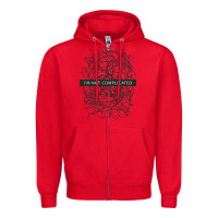 Red ı'm not complicated Zipper Hoodie - artisFamous