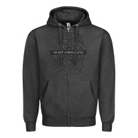 Charcoal Heather ı'm not complicated Zipper Hoodie - artisFamous