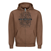 Chestnut ı'm not complicated Zipper Hoodie - artisFamous