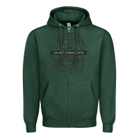 Sports Green ı'm not complicated Zipper Hoodie - artisFamous