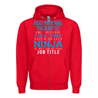Red occupational therapist because ninja is not a job title Zipper Hoodie - DesigneFamous