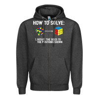 Charcoal Heather youth rubiks cube rotate the sides to the position shown cube Zipper Hoodie - DesigneFamous
