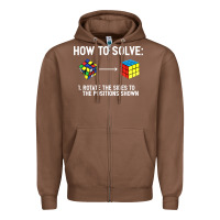 Chestnut youth rubiks cube rotate the sides to the position shown cube Zipper Hoodie - DesigneFamous