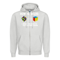 Dove Grey youth rubiks cube rotate the sides to the position shown cube Zipper Hoodie - DesigneFamous