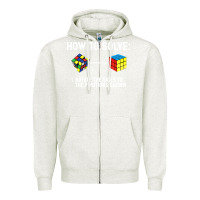 Oatmeal Heather youth rubiks cube rotate the sides to the position shown cube Zipper Hoodie - DesigneFamous