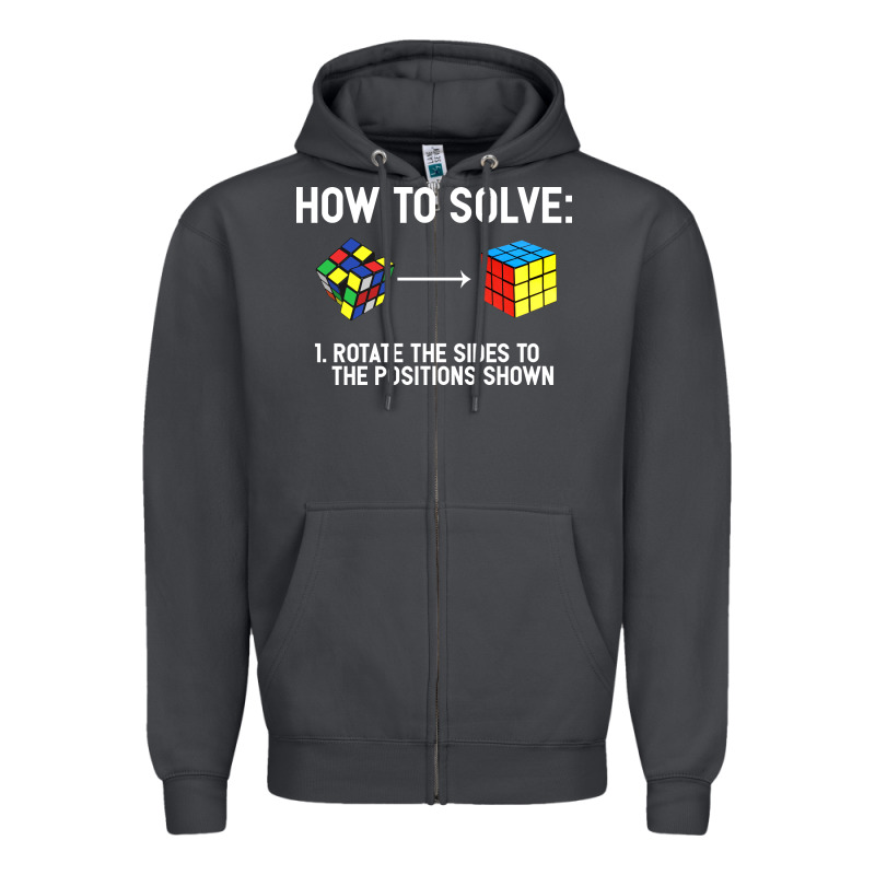 Youth Rubiks Cube Rotate The Sides To The Position Shown Cube Zipper Hoodie by DesigneFamous | Teevron