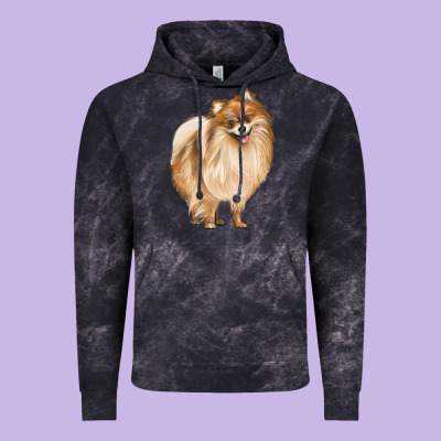 Pomeranian Dog Illustrations Vintage Hoodie Designed By Lillyallendesigns