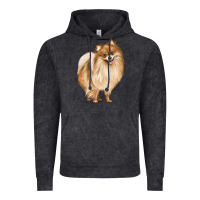 Vintage Black Pomeranian Dog Illustrations Vintage Hoodie - LillyAllenDesigns