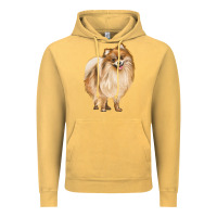 Vintage Mustard Pomeranian Dog Illustrations Vintage Hoodie - LillyAllenDesigns