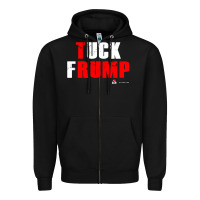 Black tuck frump Zipper Hoodie - DesigneFamous