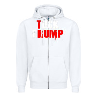 White tuck frump Zipper Hoodie - DesigneFamous