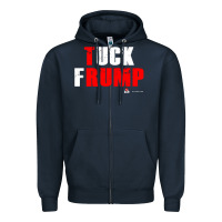 Navy tuck frump Zipper Hoodie - DesigneFamous