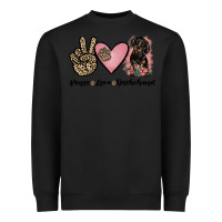Black peace love dachshund Heavyweight Sweatshirt - JahusDesignShop