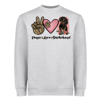 Heather Grey peace love dachshund Heavyweight Sweatshirt - JahusDesignShop