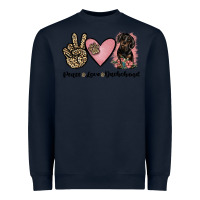 Navy peace love dachshund Heavyweight Sweatshirt - JahusDesignShop