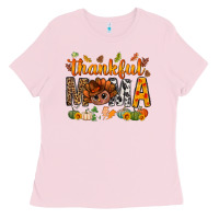 Bubblegum Pink thankful mama and turkey bbs Ladies Tee - BundleAndBundleShop